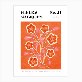 Orange Paper Blooms Botanical Print Art Print