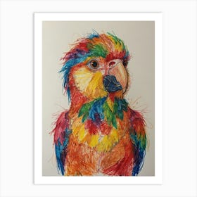 Rainbow Parrot Art Print