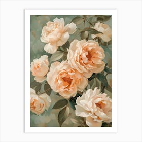 Peach Roses Art Print