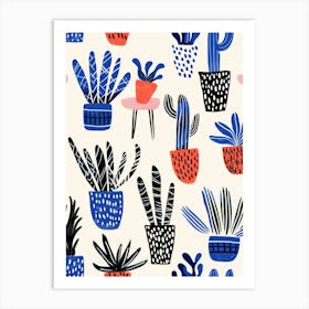 Cactus Pattern 6 Art Print