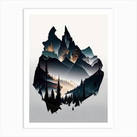 Banff National Park Canada Cut Out PaperII Art Print