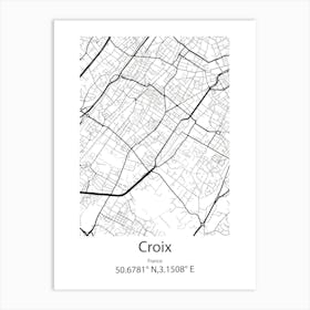 Croix,France Minimalist Map Art Print