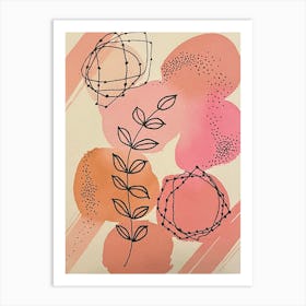 Abstract Painting Watercolour Pink Art Print