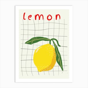 Lemon Grid Poster Art Print