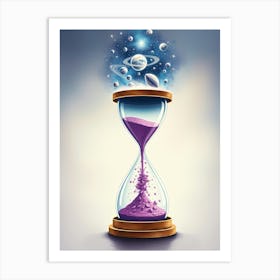 Hourglass With Planets Art Print