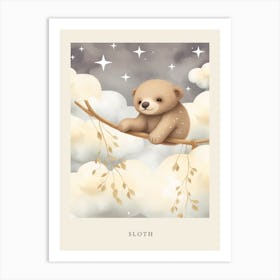 Sleeping Baby Sloth 1 Nursery Poster Art Print