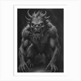 Demon Monster Sketch 1 Art Print