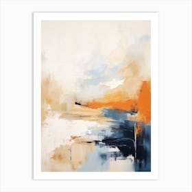 Navy And Orange Autumn Abstract Painting 7 Art Print