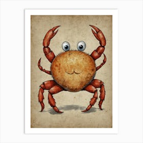 Cartoon Crab Art Print