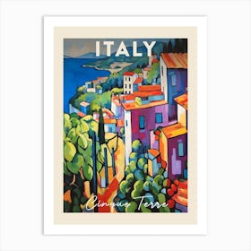 Cinque Terre Italy 3 Fauvist Painting  Travel Poster Art Print