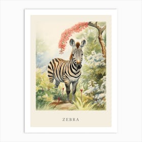 Beatrix Potter Inspired  Animal Watercolour Zebra 2 Art Print
