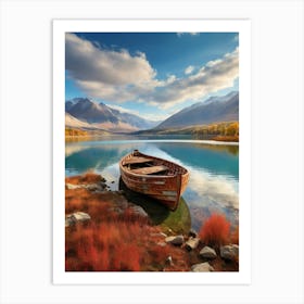 Boat On The Lake 9 Art Print