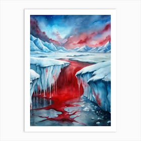 A Poster Featuring The Blood Falls Of Antarctica (1) Art Print