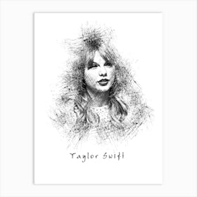 Taylor Swift Pencil Sketch Art Print