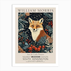 William Morris Prints Fox Snow Christmas Gift Winter Vintage Art Print