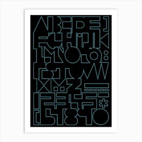 Black Modernist Alphabet Art Print