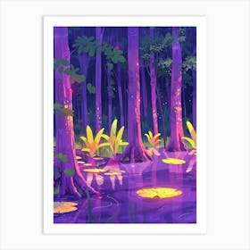 Forest At Night Art Print