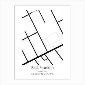 East Franklin,United States Minimalist Map Art Print