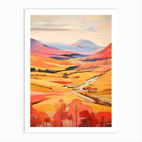 Autumn National Park Painting Lake District National Park United Kingdom 2 Art Print