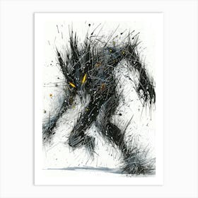 Wolf in form of Human Art Print