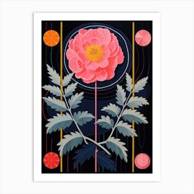 Peony 5 Hilma Af Klint Inspired Flower Illustration Art Print