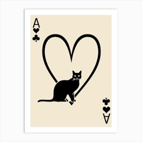 Cat Playing Cards 2 Art Print