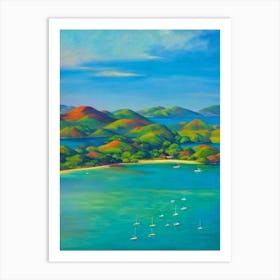 Komodo National Park Indonesia Blue Oil Painting 1  Art Print