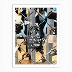 Marriage and Divorce Padlock Art Art Print