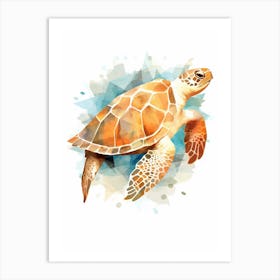 Geometric Watercolour Sea Turtle Art Print