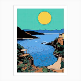 Minimal Design Style Of Amalfi Coast, Italy 1 Art Print