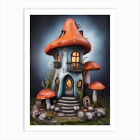 Witchy Vibes Mushroom House 1 Art Print