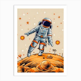 Astronaut On Mars 1 Art Print