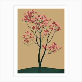 Dogwood Tree Colourful Illustration 2 Art Print