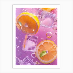 Ice Cubes In Water Art Print