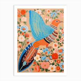 Maximalist Bird Painting Eastern Bluebird 2 Art Print