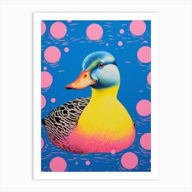 Vibrant Duck Circle Collage Art Print