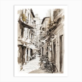 Sketch Of A Street In Italy Art Print