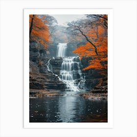 Autumn Waterfall 1 Art Print