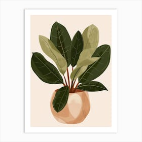 Ficus Plant In A Pot Art Print