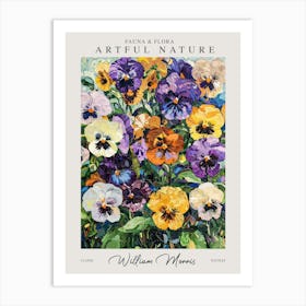 William Morris Pansy Flowers Painting Exhibition Art Print