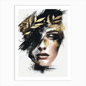 Gold And Black 45 Art Print