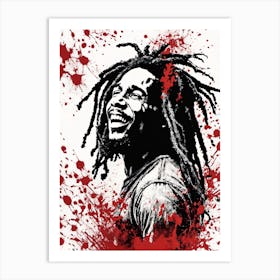 Bob Marley Portrait Ink Painting (11) Art Print