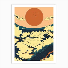 Sunset Over The Forest Art Print