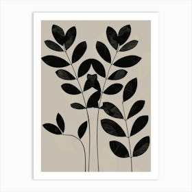 Black And White Leaves 6 Art Print