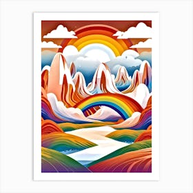 Rainbow In The Mountains 1 Art Print