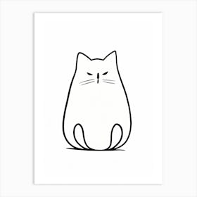 Cat Line Drawing Sketch 2 Art Print