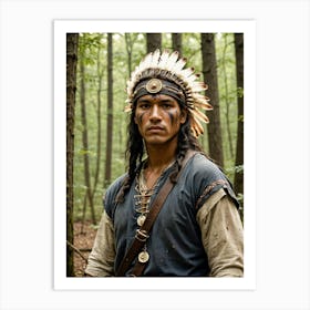 Indian In The Forrest Art Print