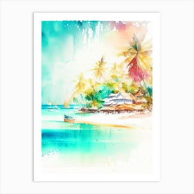 Boracay Philippines Watercolour Pastel Tropical Destination Art Print