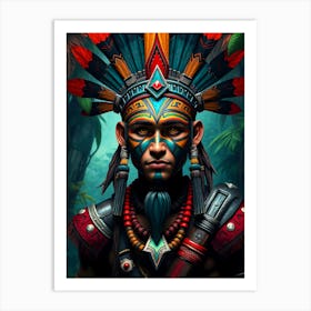 Aztec Warrior Painting Art Print