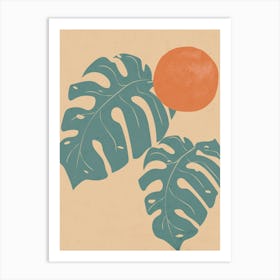 Tropical Blue Monstera Art Print